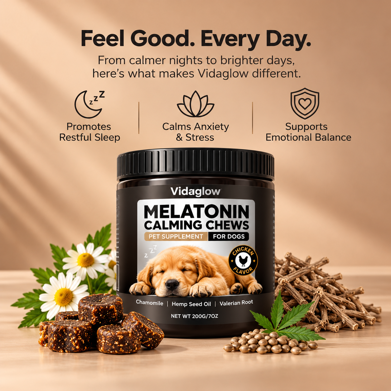 Melatonin Calming Chews for Dogs – Sleep Aid